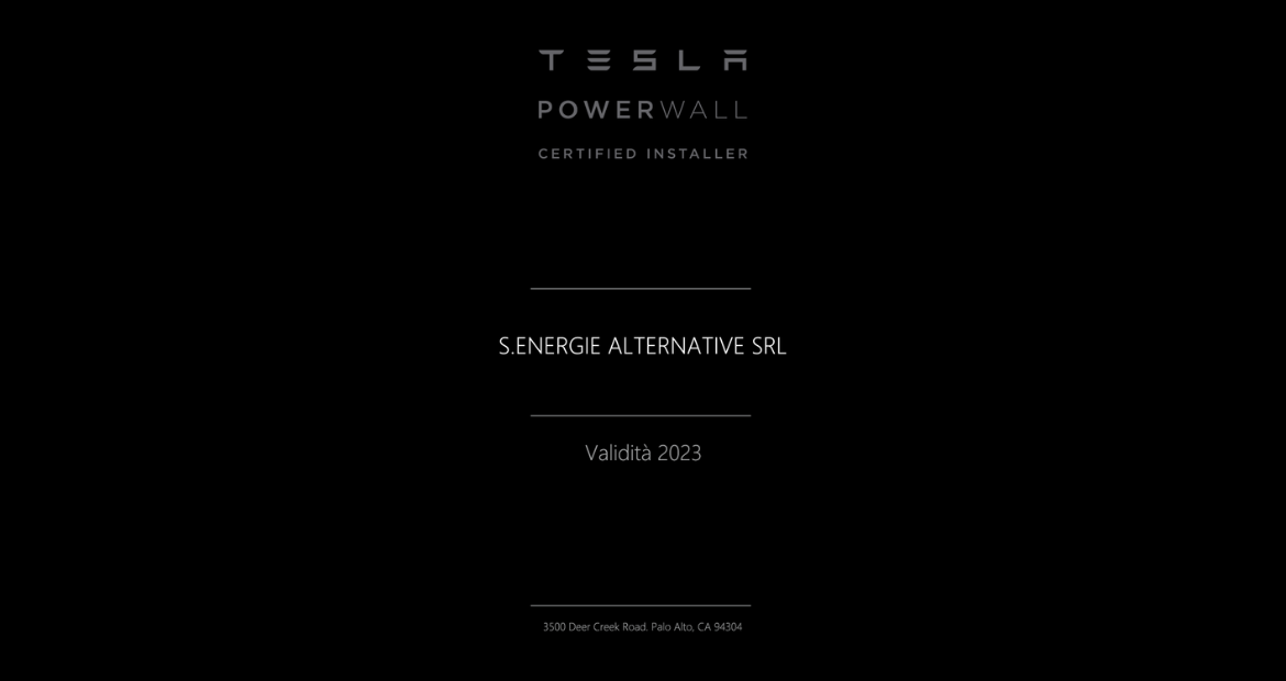 S.ENERGIE ALTERNATIVE SRL - Certificato Tesla 2023_4